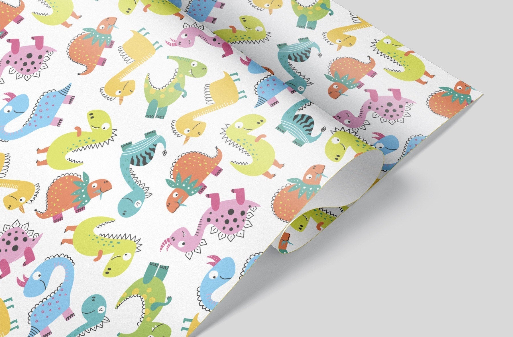 Cartoon Dinosaurs Wrapping Paper Alexander&#39;s 