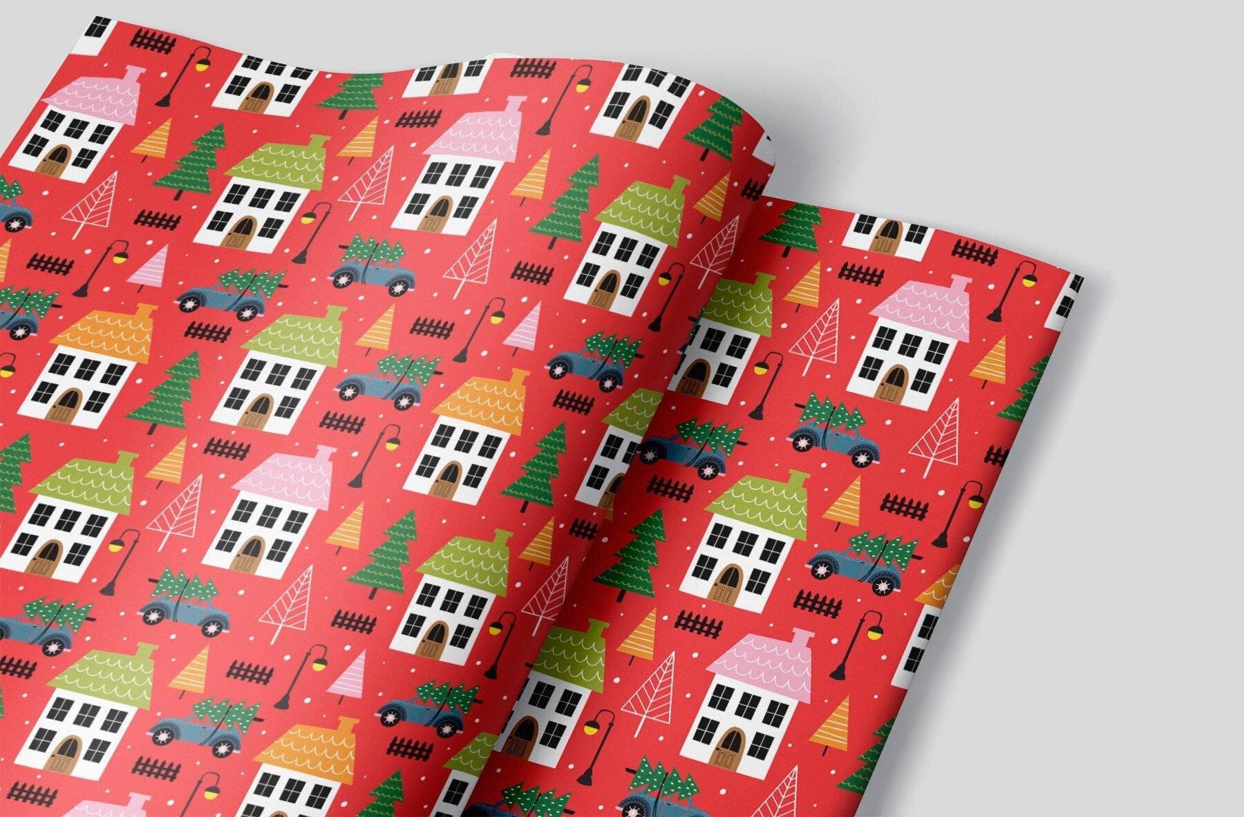 Christmas Village Wrapping Paper Alexander&#39;s 