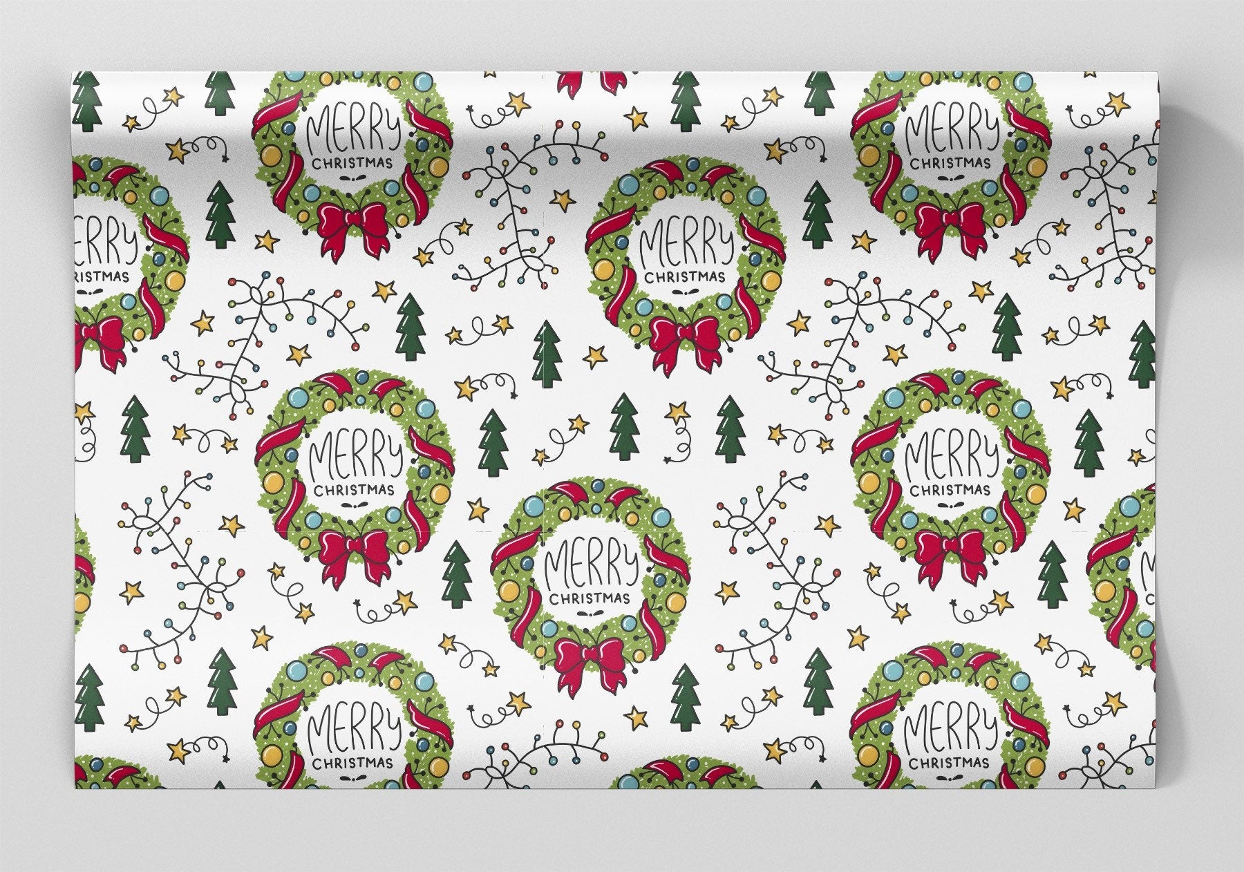 Christmas Wreath Wrapping Paper Alexander&#39;s 