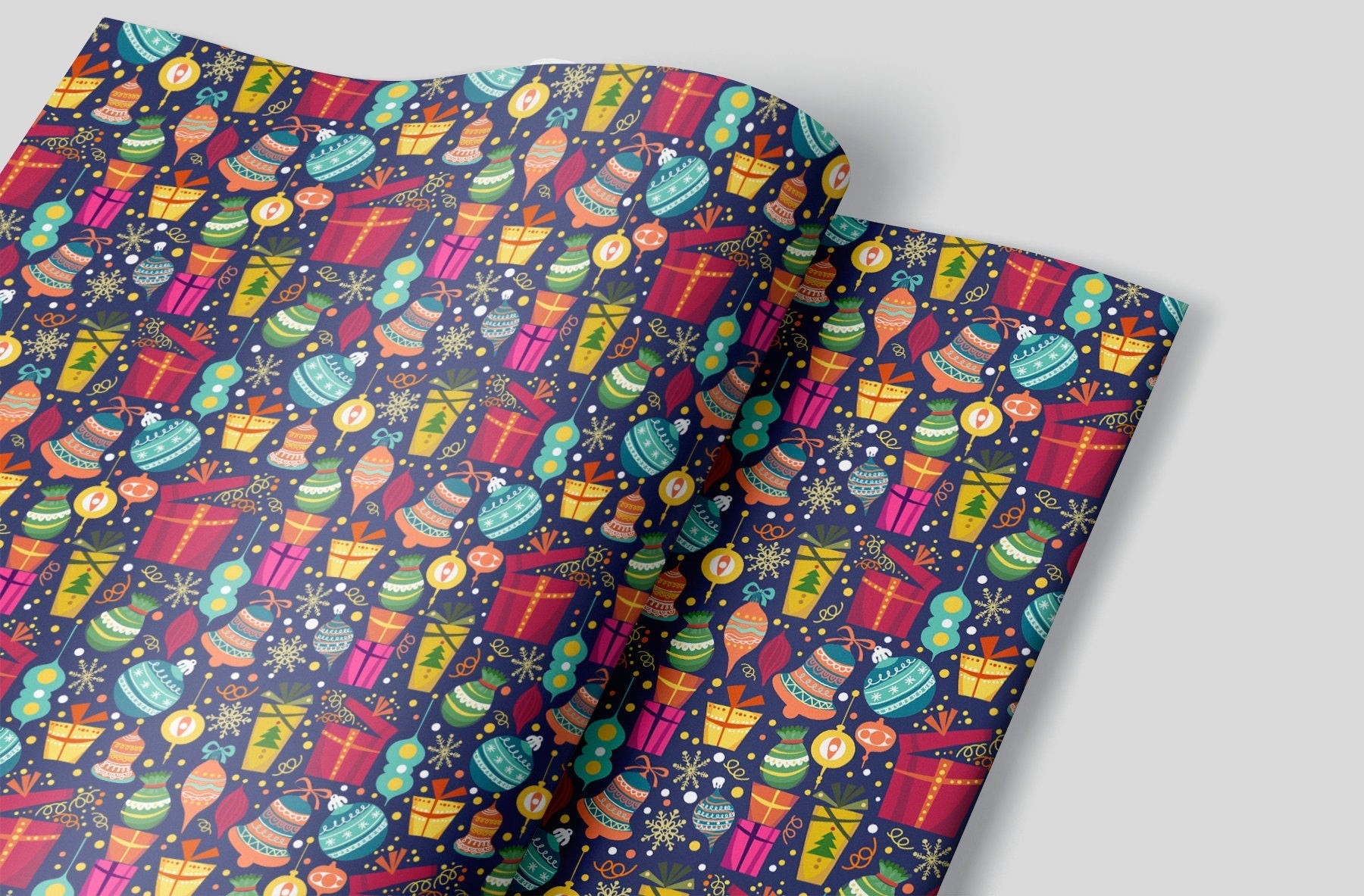 Colorful Christmas Gifts Wrapping Paper Alexander&#39;s 