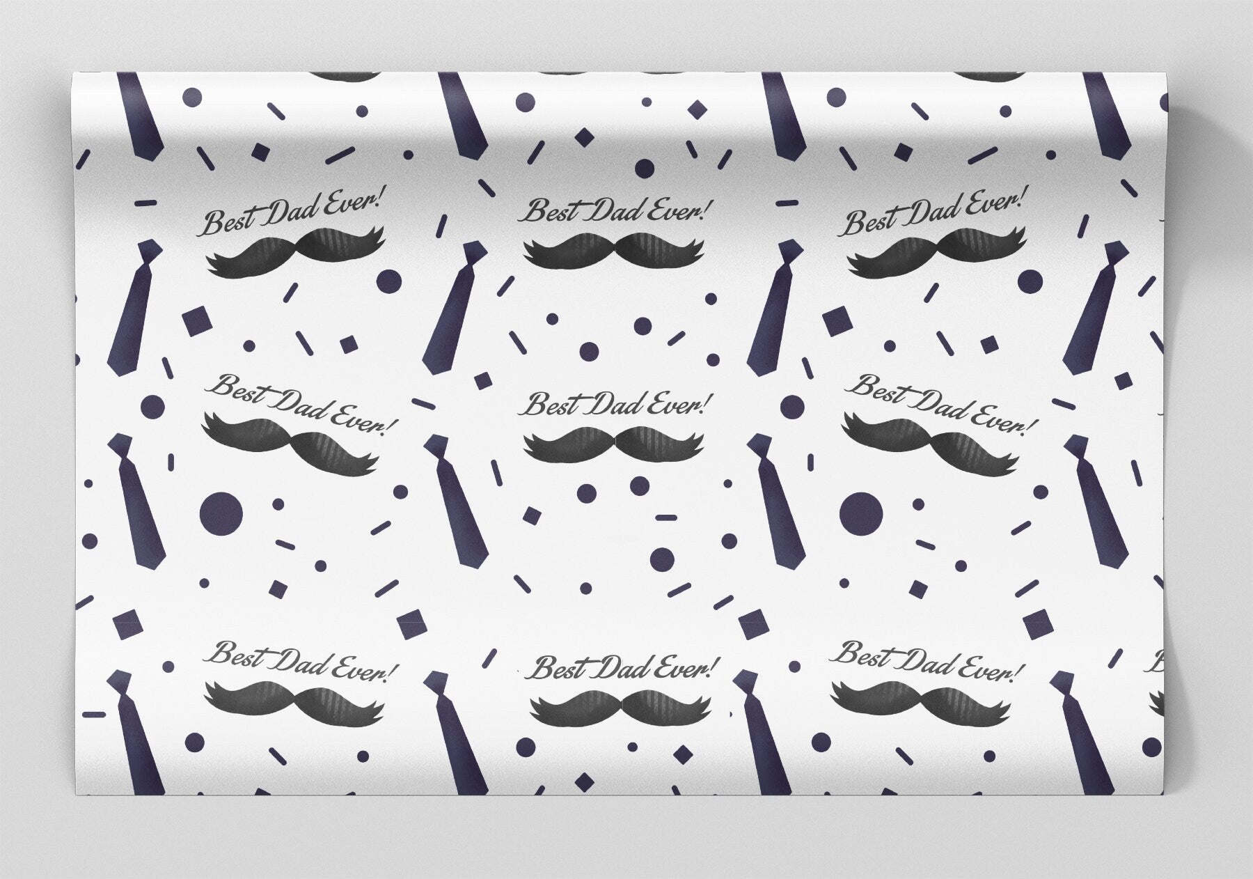 Father&#39;s Day Mustache &amp; Ties Wrapping Paper Alexander&#39;s 