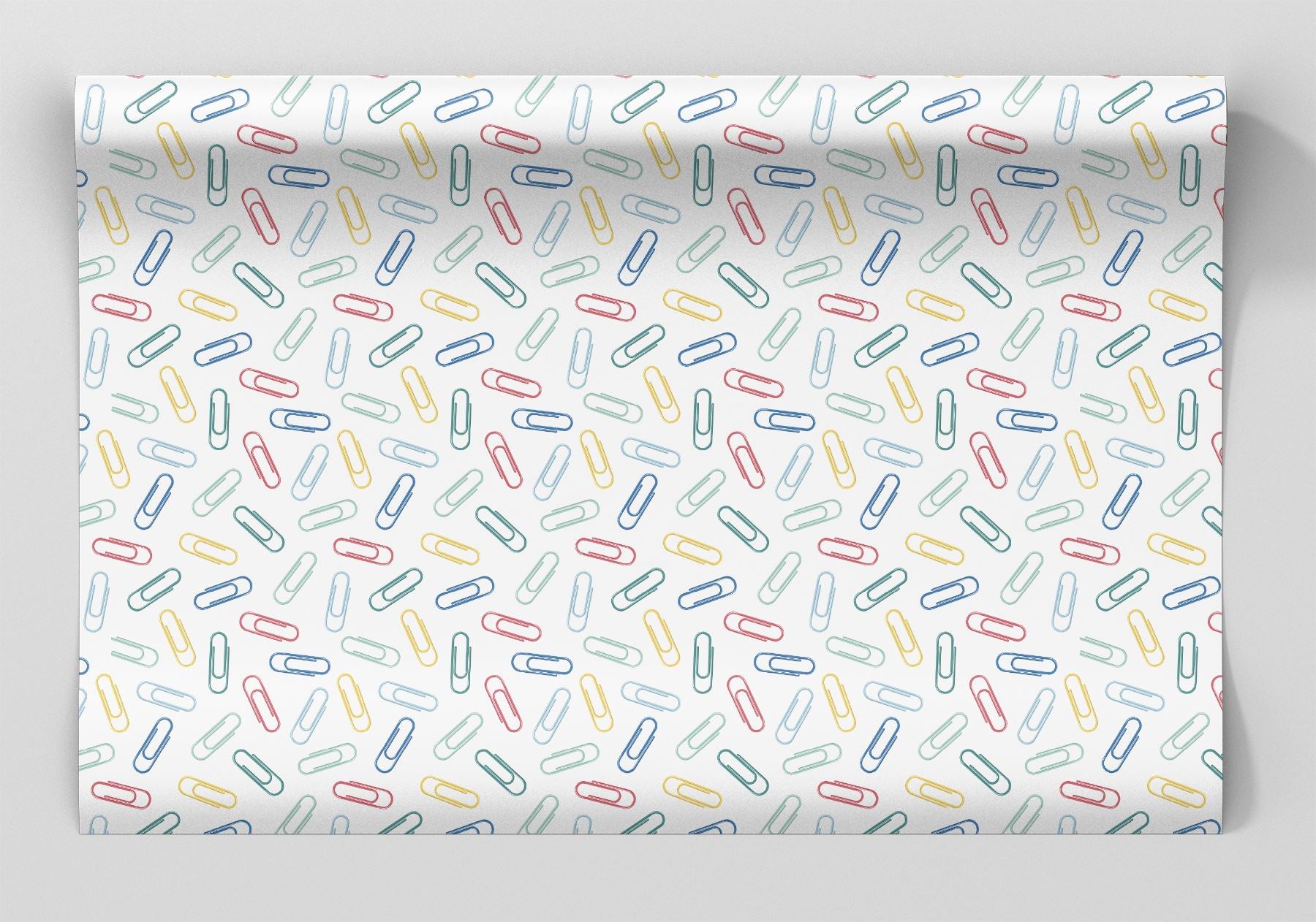 Pastel Paperclips Wrapping Paper Alexander&#39;s 