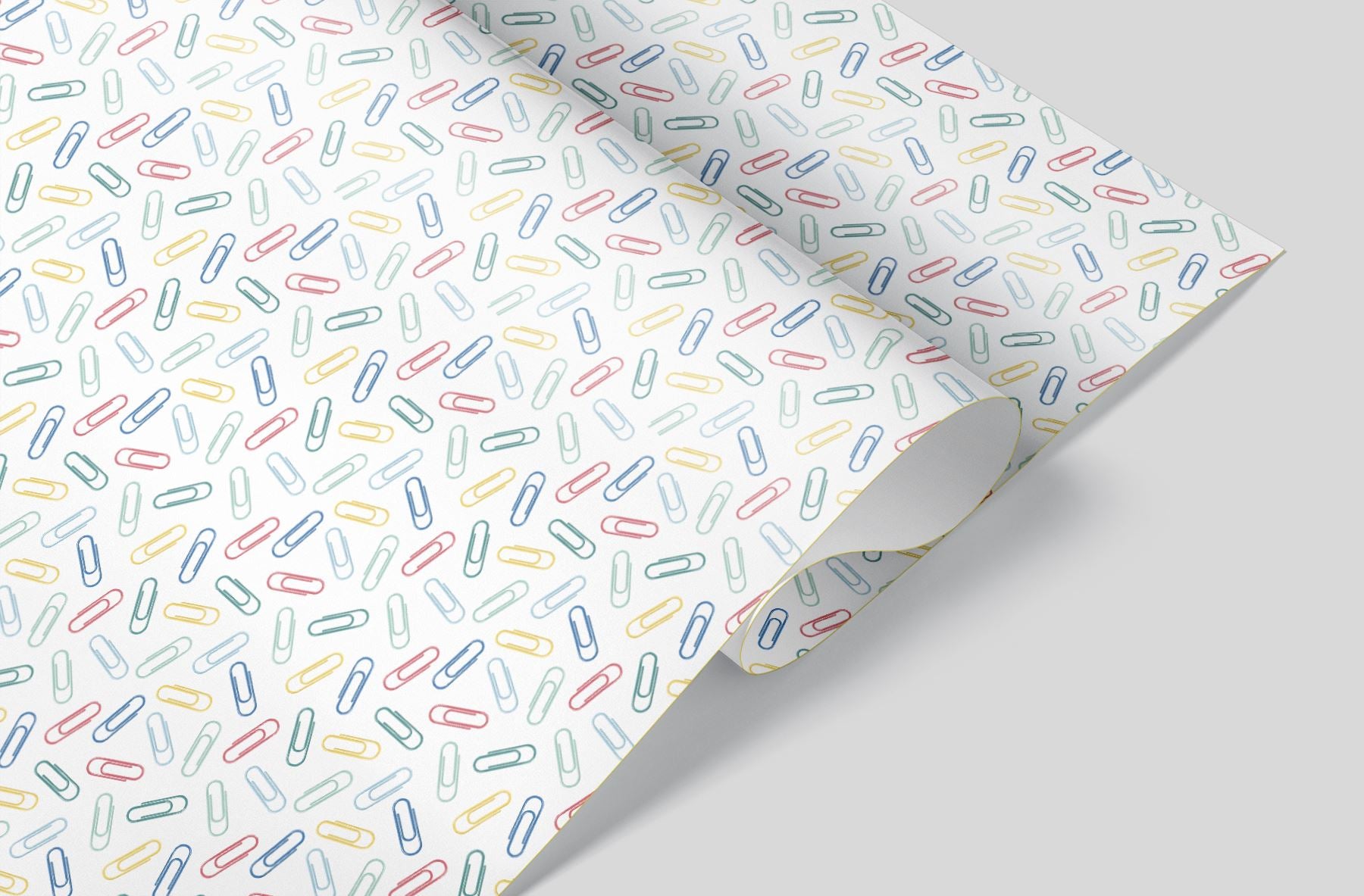 Pastel Paperclips Wrapping Paper Alexander&#39;s 