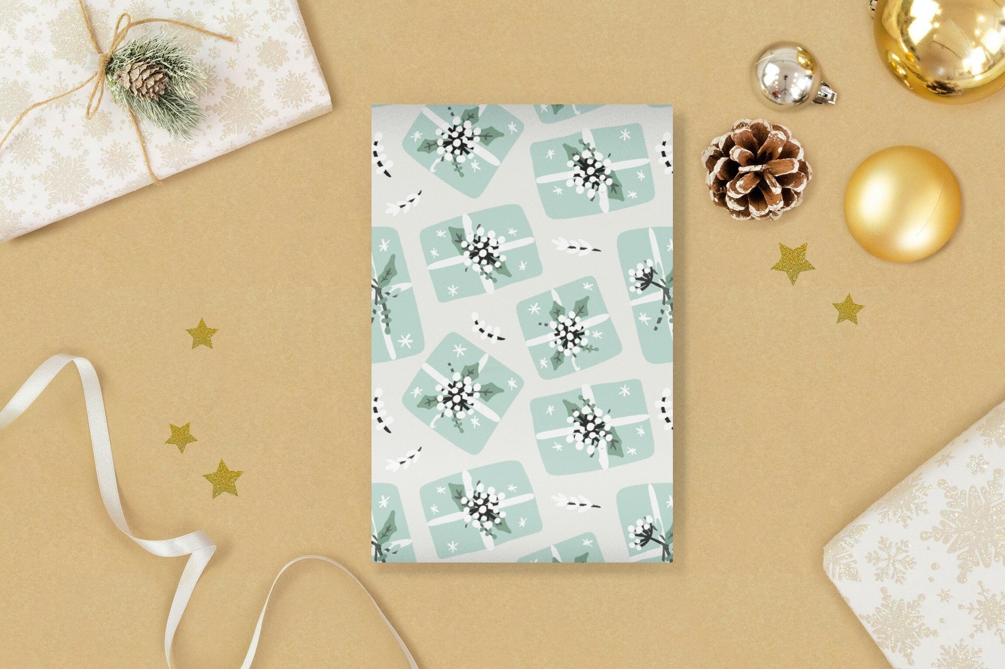 Winter Wedding in Teal Wrapping Paper Alexander&#39;s 
