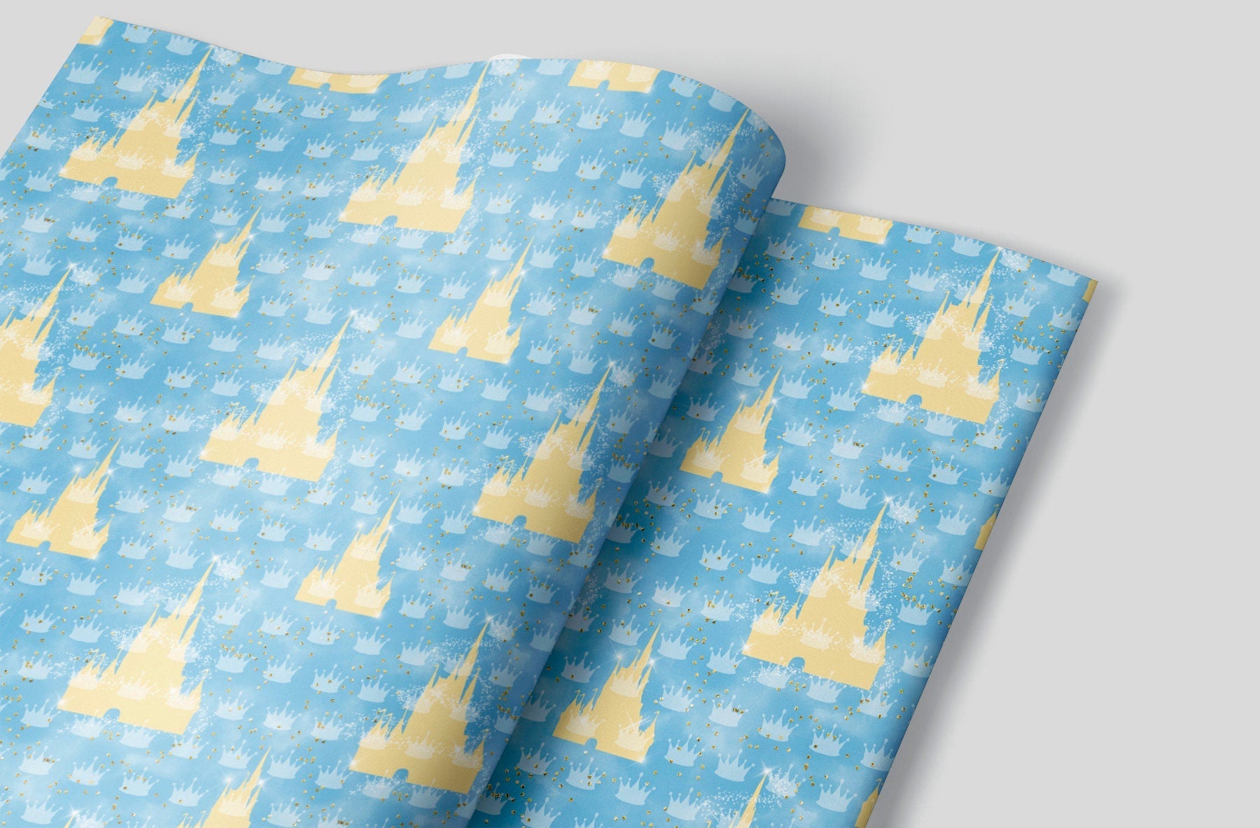 Yellow Princess Castles Wrapping Paper Alexander&#39;s 