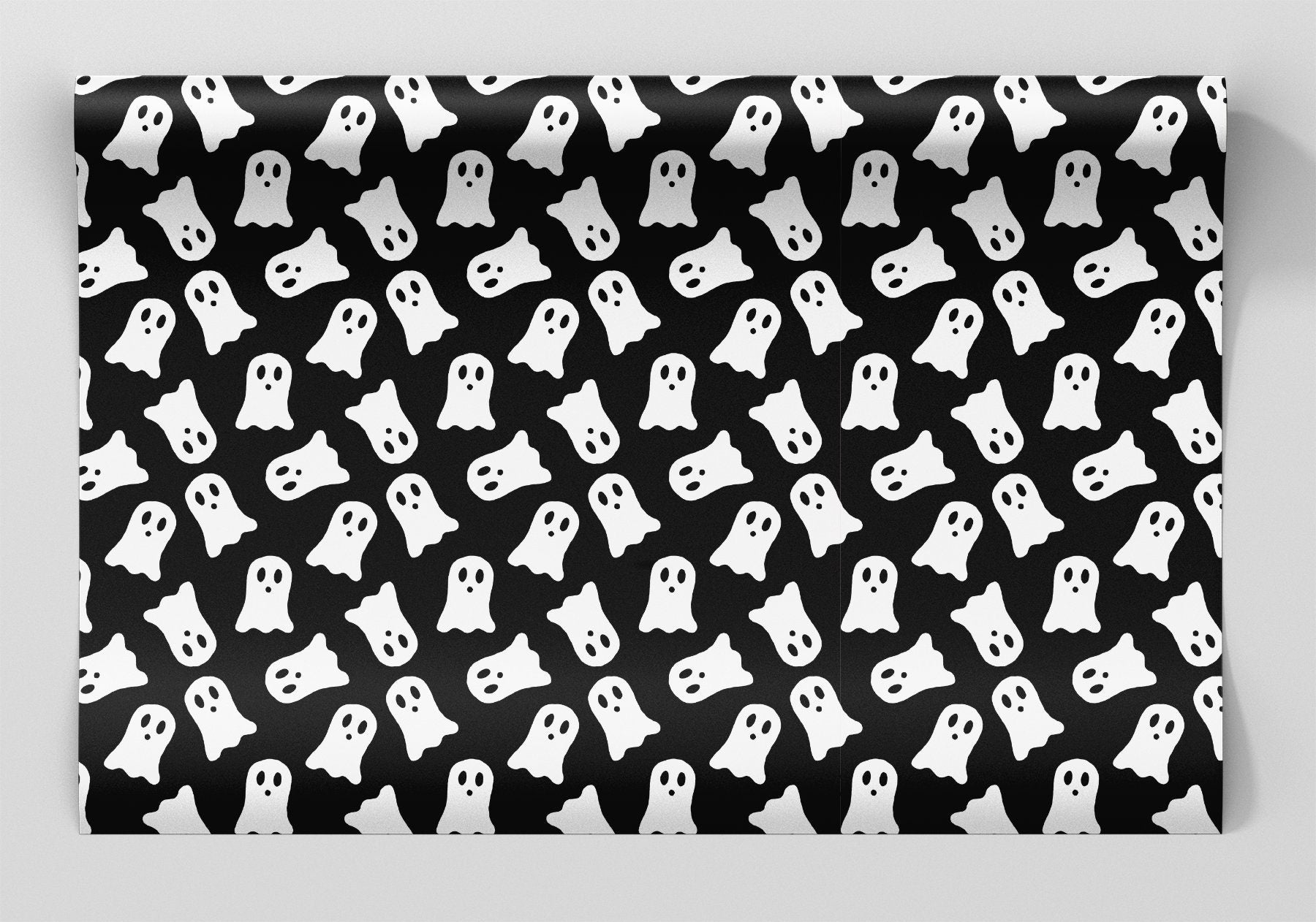 Bedsheet Ghosts on Black Wrapping Paper Alexander&#39;s 