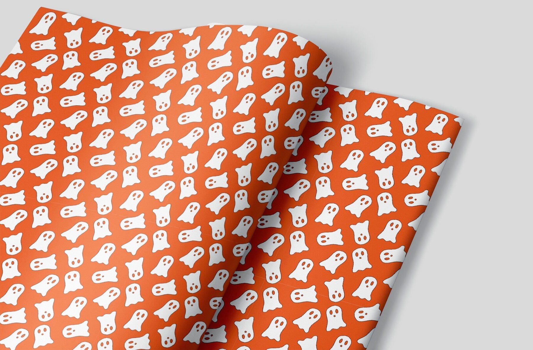 Bedsheet Ghosts on Orange Wrapping Paper Alexander&#39;s 