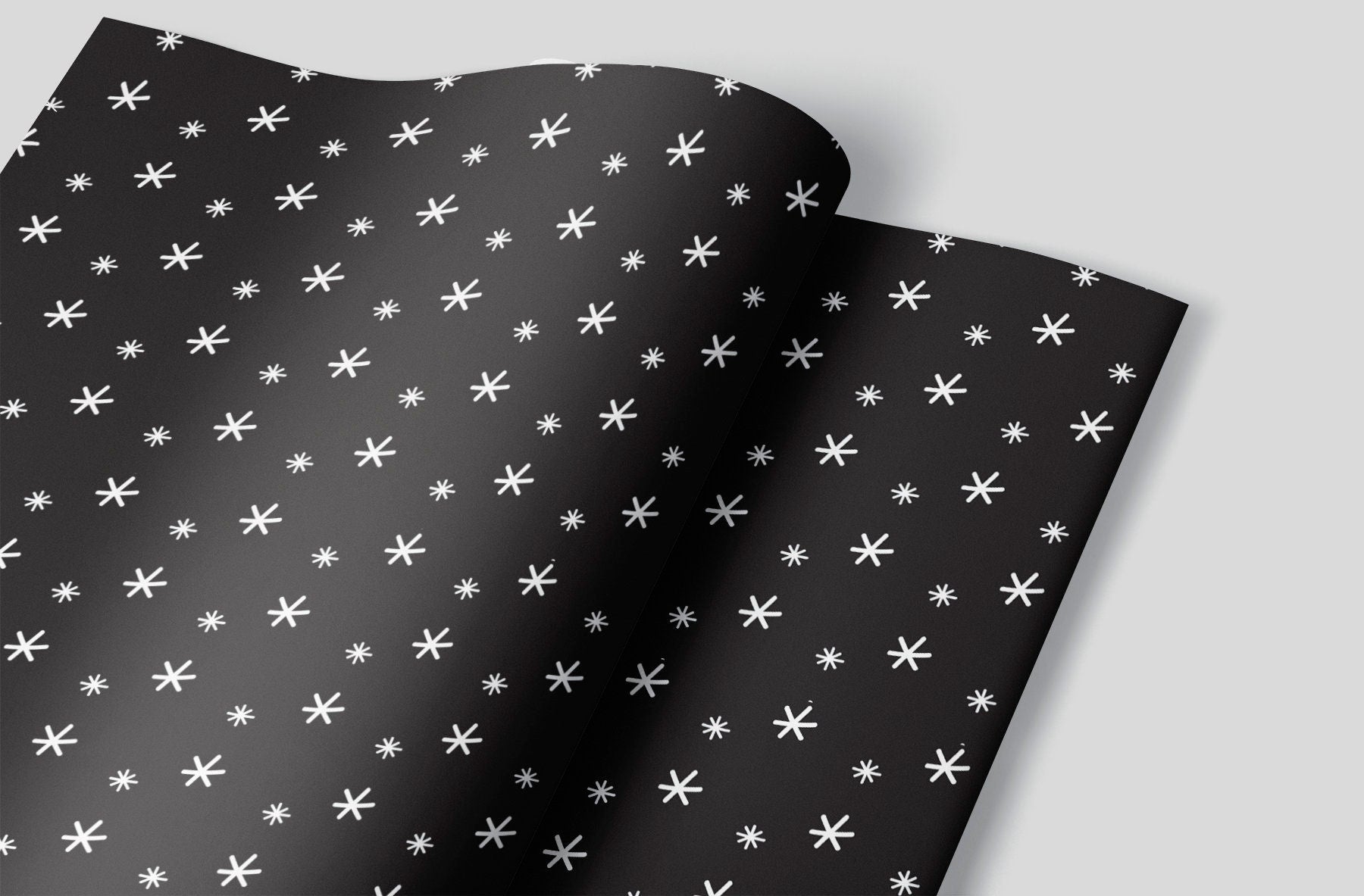 Black and White Snowflake Wrapping Paper Alexander&#39;s 