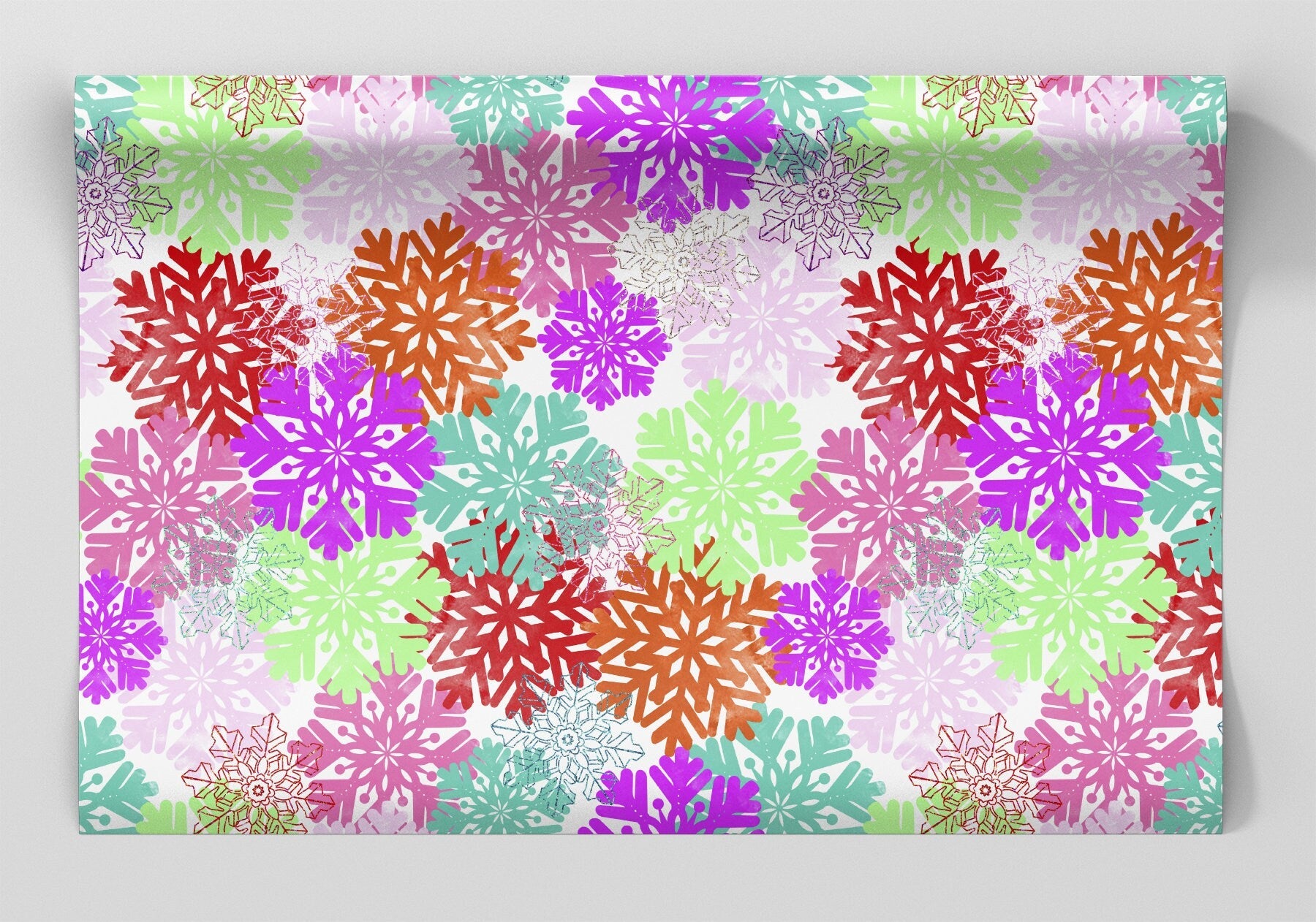 Bright Snowflakes Wrapping Paper Alexander's 