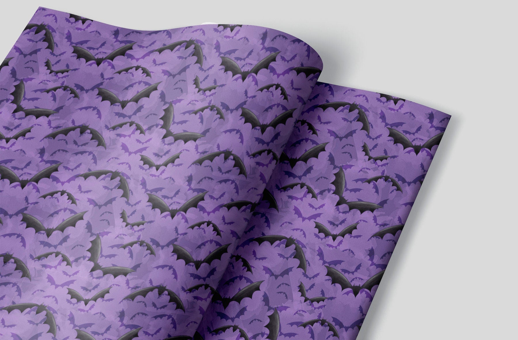 Cauldron of Bats on Purple Wrapping Paper Alexander&#39;s 