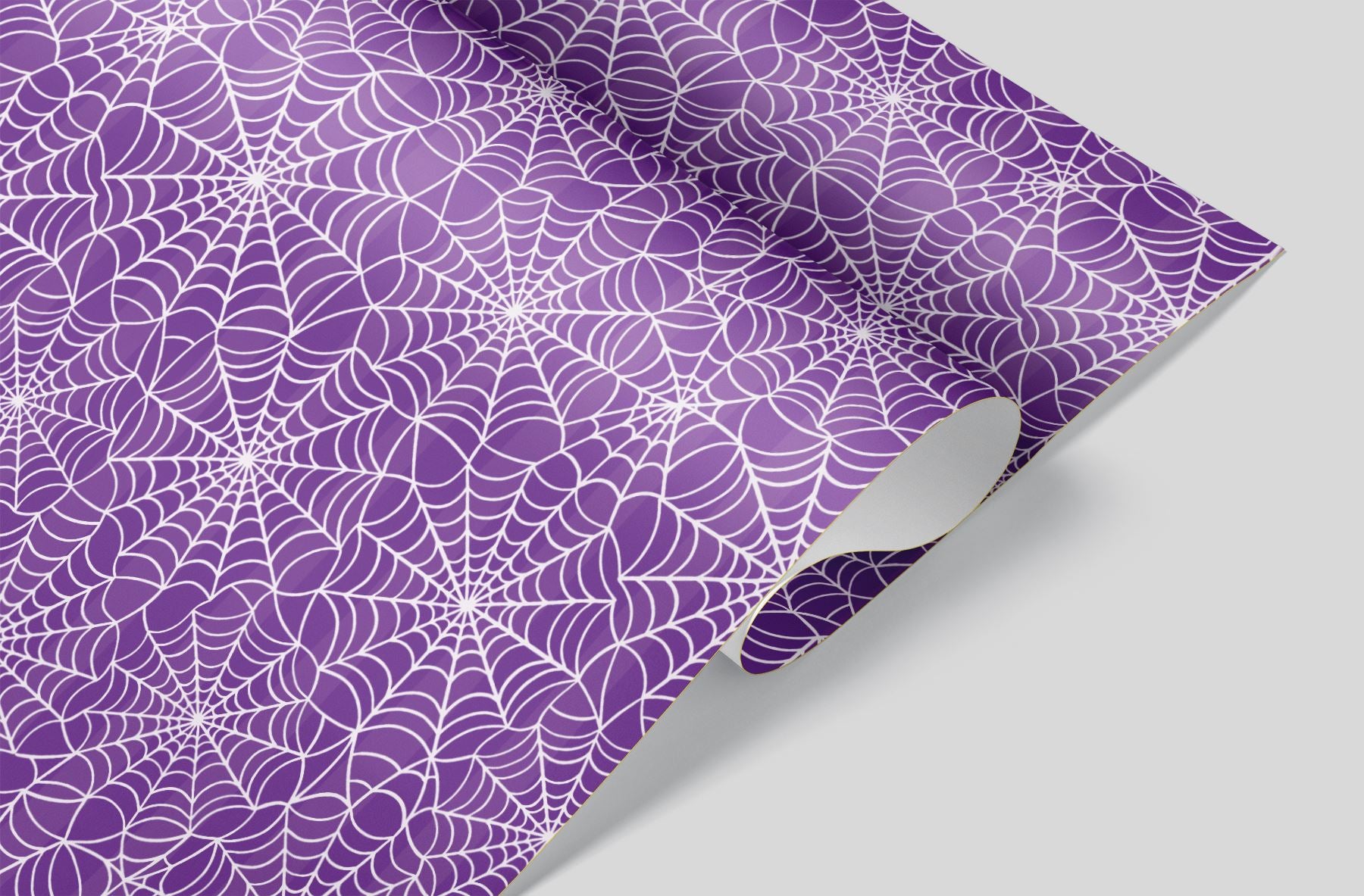 Giant Spider Webs on Purple Wrapping Paper Alexander's 