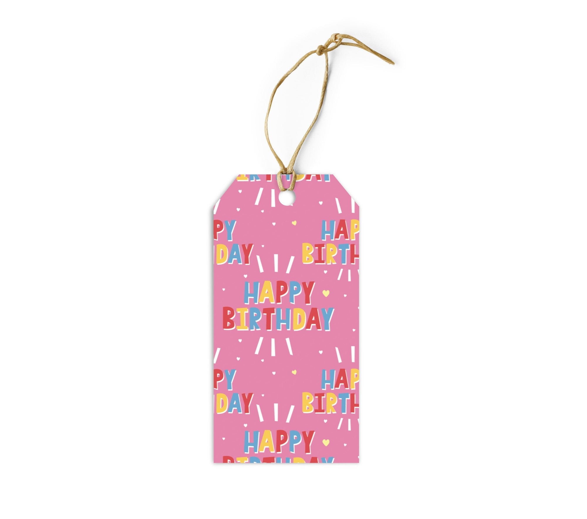 Happy Birthday On Pink Gift Tags - Set of 10 Gift Tags &amp; Labels Violagrace-174 