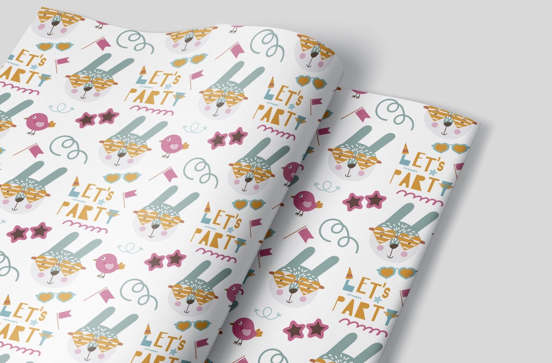 Let&#39;s Partay Wrapping Paper Sheets for Birthday Party GIfts