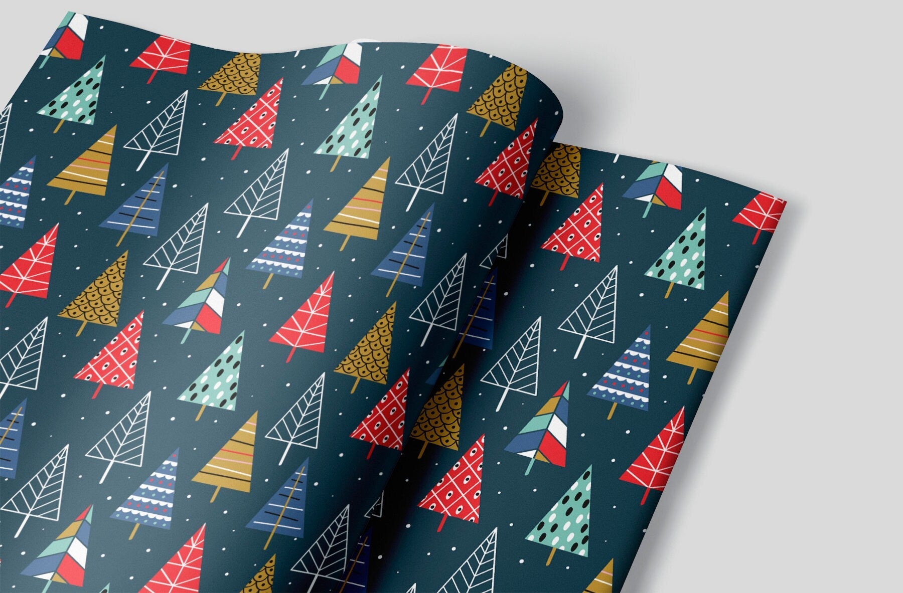 Modern Christmas Tree Wrapping Paper Alexander&#39;s 