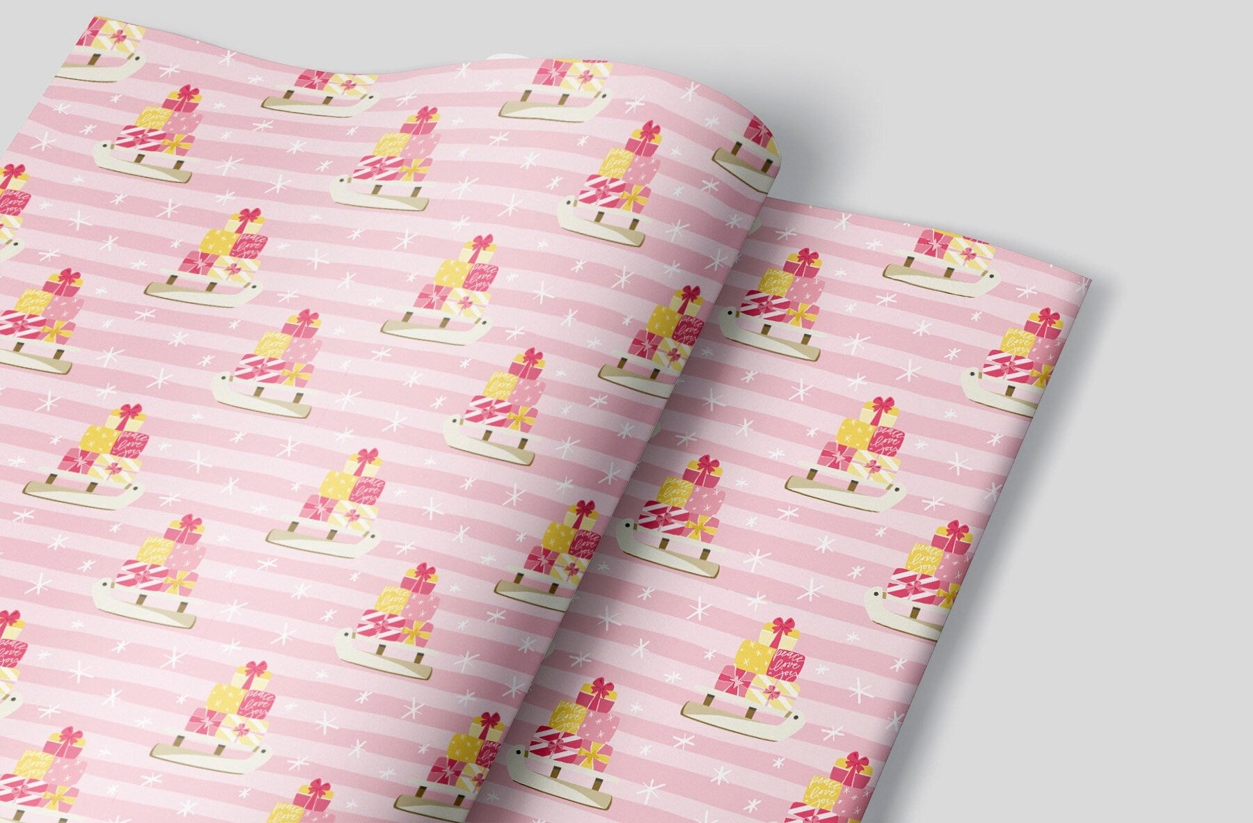 Our Favorite Sleds in Pink Wrapping Paper Alexander&#39;s 