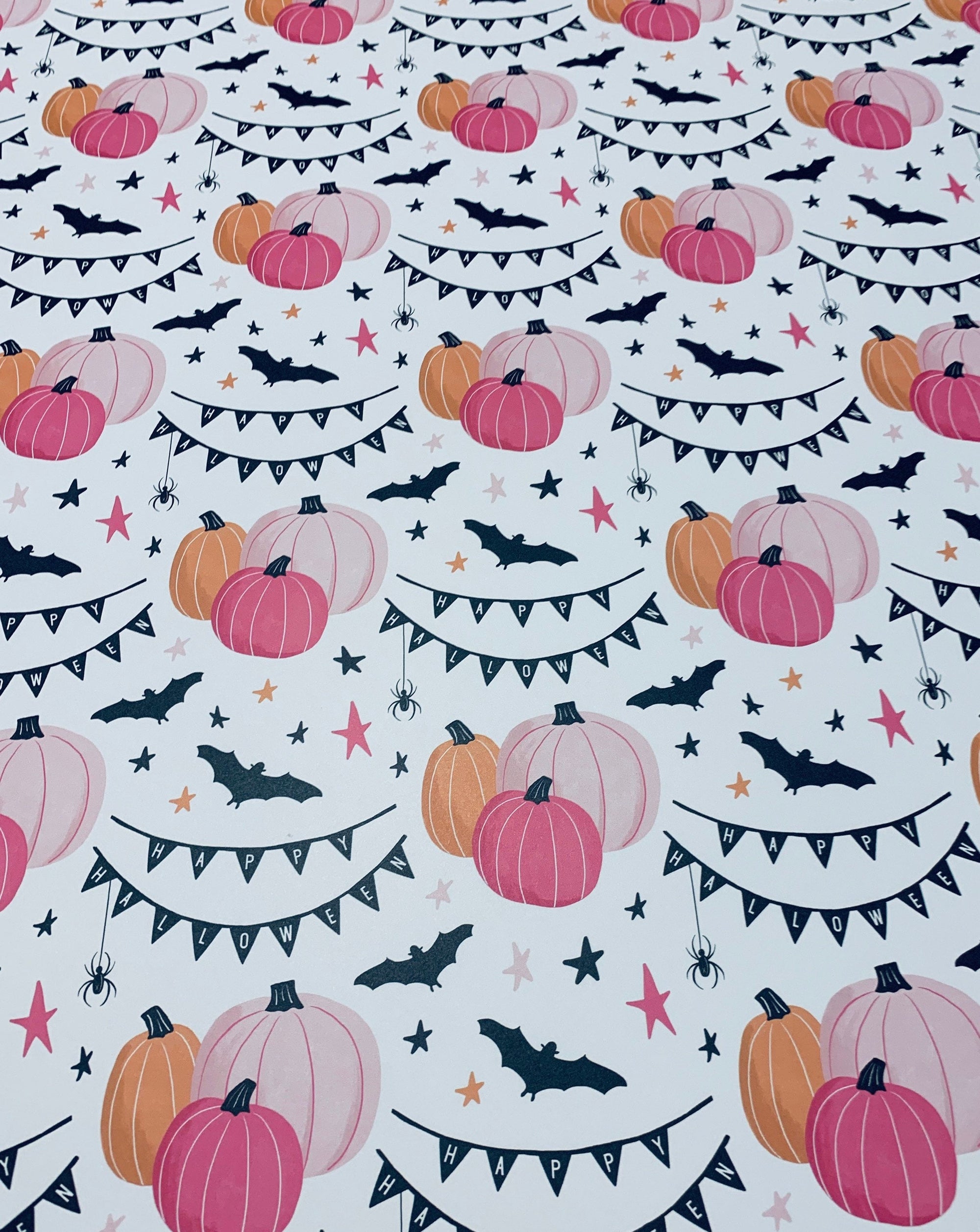 Pink Pumpkin Trio Wrapping Paper Alexander&#39;s 