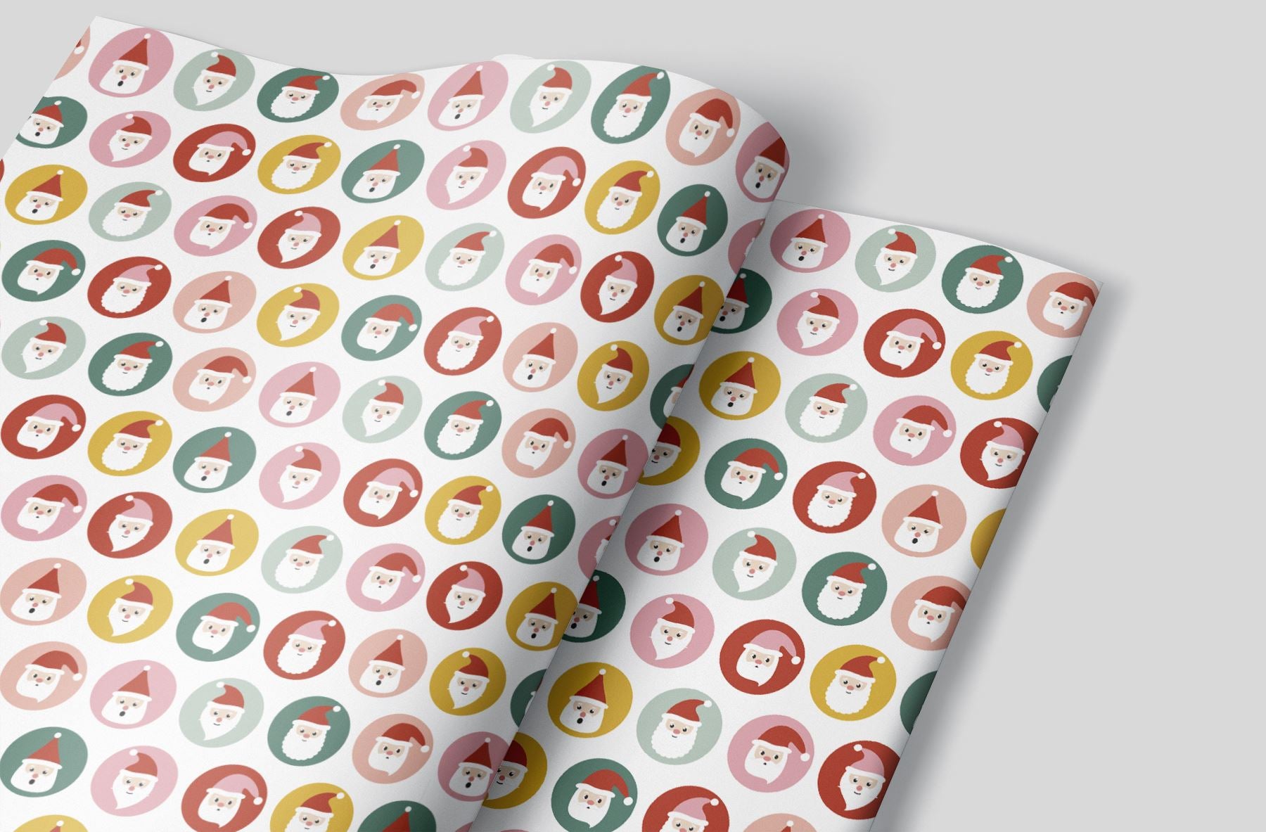 The Many Faces of Santa Wrapping Paper Alexander's 
